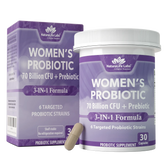 Women's Probiotic 70 Billion CFU with Prebiotic Fiber - 6 Targeted Strains - 30 Capsules
