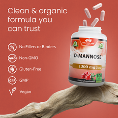 Organic Dmannose with Cranberry - 100 capsules