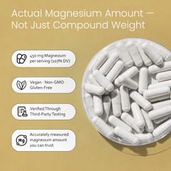 Magnesium Glycinate 450 mg - 120 Vegan Capsules