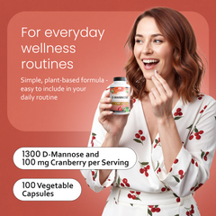 Organic Dmannose with Cranberry - 100 capsules