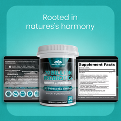 Probiotics 70 Billion CFU – 15 Strains with Organic Prebiotic & Postbiotic – 30 Capsules