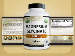 Magnesium Glycinate 450 mg - 120 Vegan Capsules