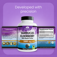 Elderberry 65:1 Extract with Zinc & Vitamin C - 90 capsules