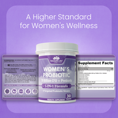 Women's Probiotic 70 Billion CFU with Prebiotic Fiber - 6 Targeted Strains - 30 Capsules