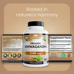 Organic Ashwagandha 2100 mg – 100 Capsules
