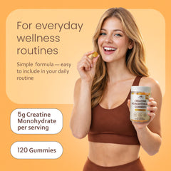 Creatine Monohydrate Gummies - 5g - Tangerine Flavor - 120 Gummies