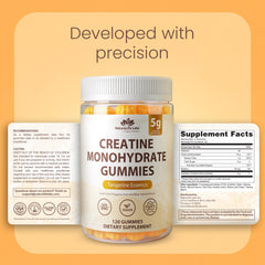 Creatine Monohydrate Gummies - 5g - Tangerine Flavor - 120 Gummies