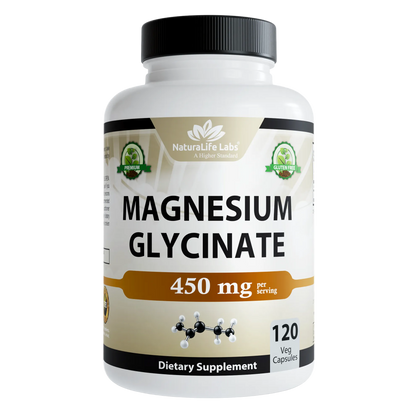 Magnesium Glycinate 450 mg - 120 Vegan Capsules