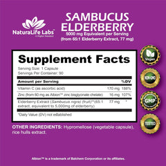 Elderberry with Zinc & Vitamin C - 90 capsules
