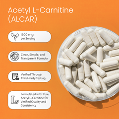 Acetyl L-Carnitine (ALCAR) 1500 mg – 100 Capsules