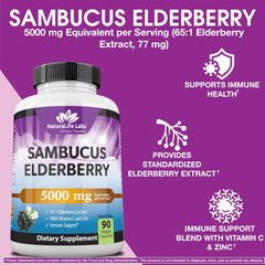 Elderberry with Zinc & Vitamin C - 90 capsules