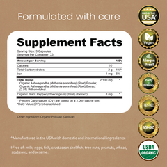 Organic Ashwagandha 2100 mg – 100 Capsules